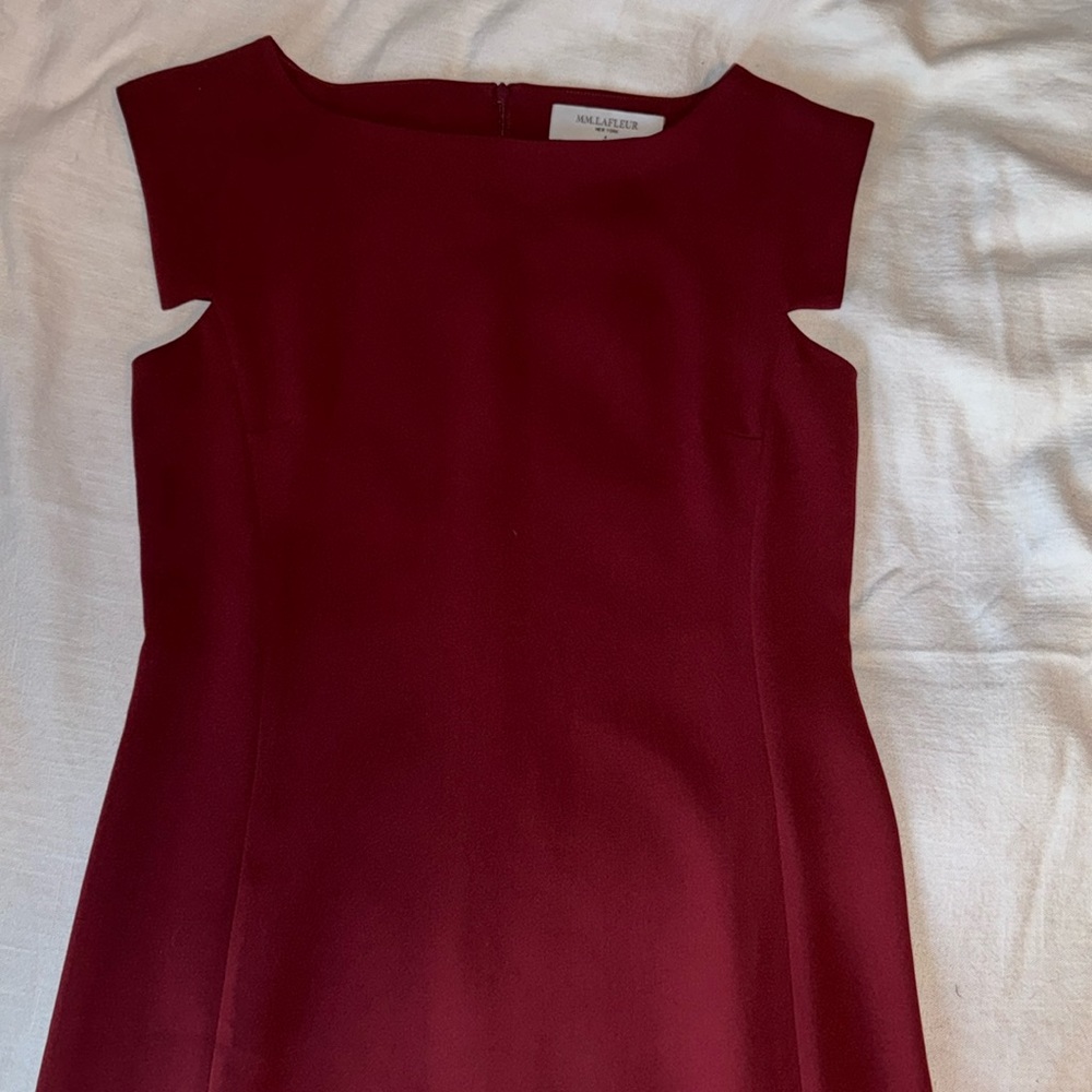 MM LAFLEUR - short sleeve, maroon midi dress